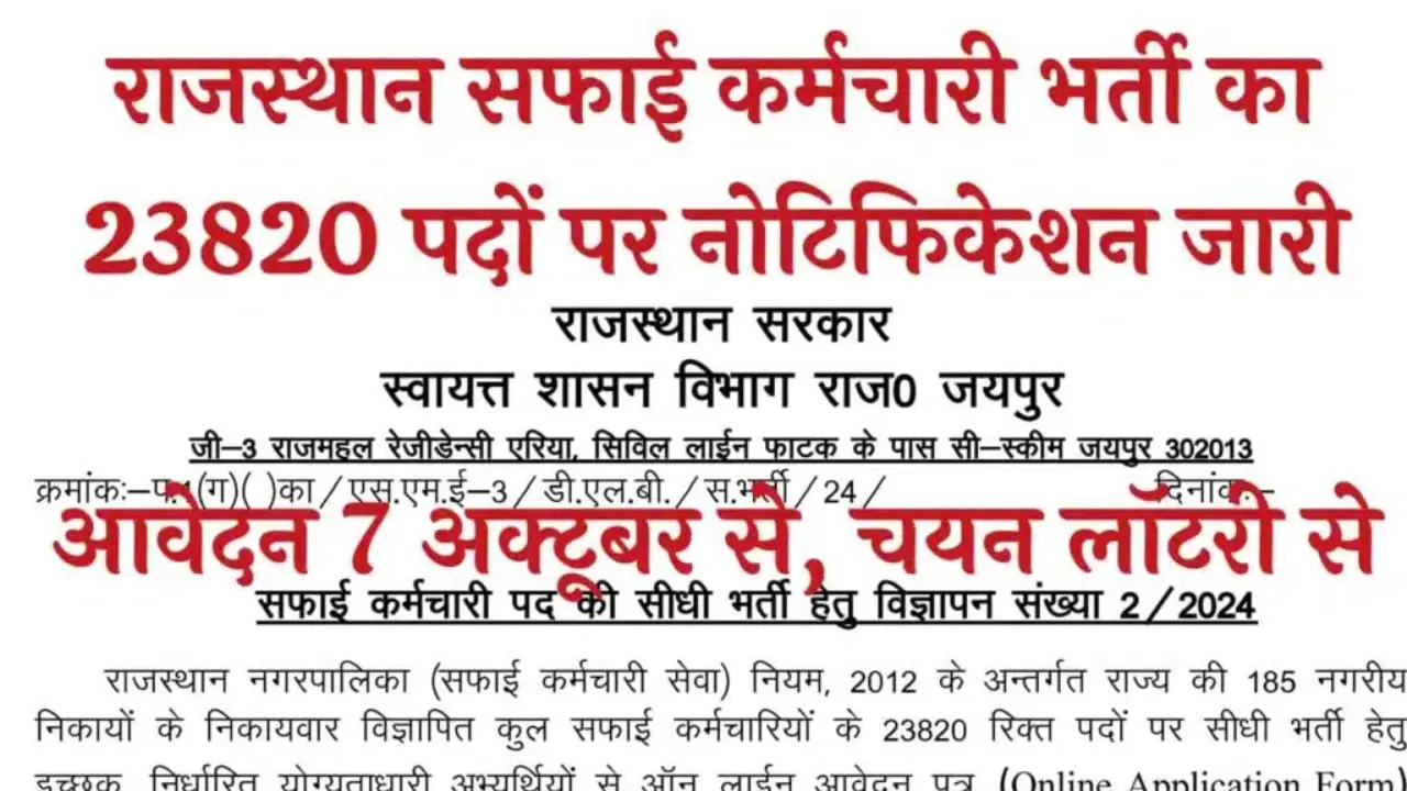 Rajasthan Safai Karamchari Vacancy 2024