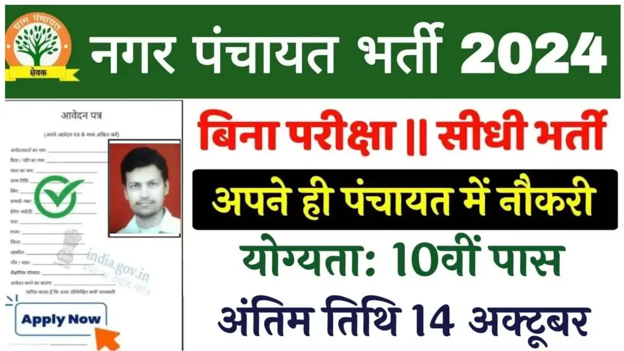 Nagar Panchayat Vacancy 2024: नगर पंचायत कंप्यूटर ऑपरेटर भर्ती का 10वी पास के लिए नोटिफिकेशन जारी